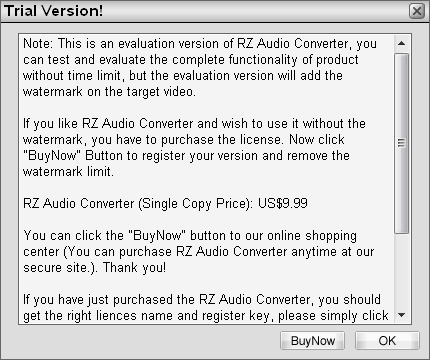 Trial version notice!